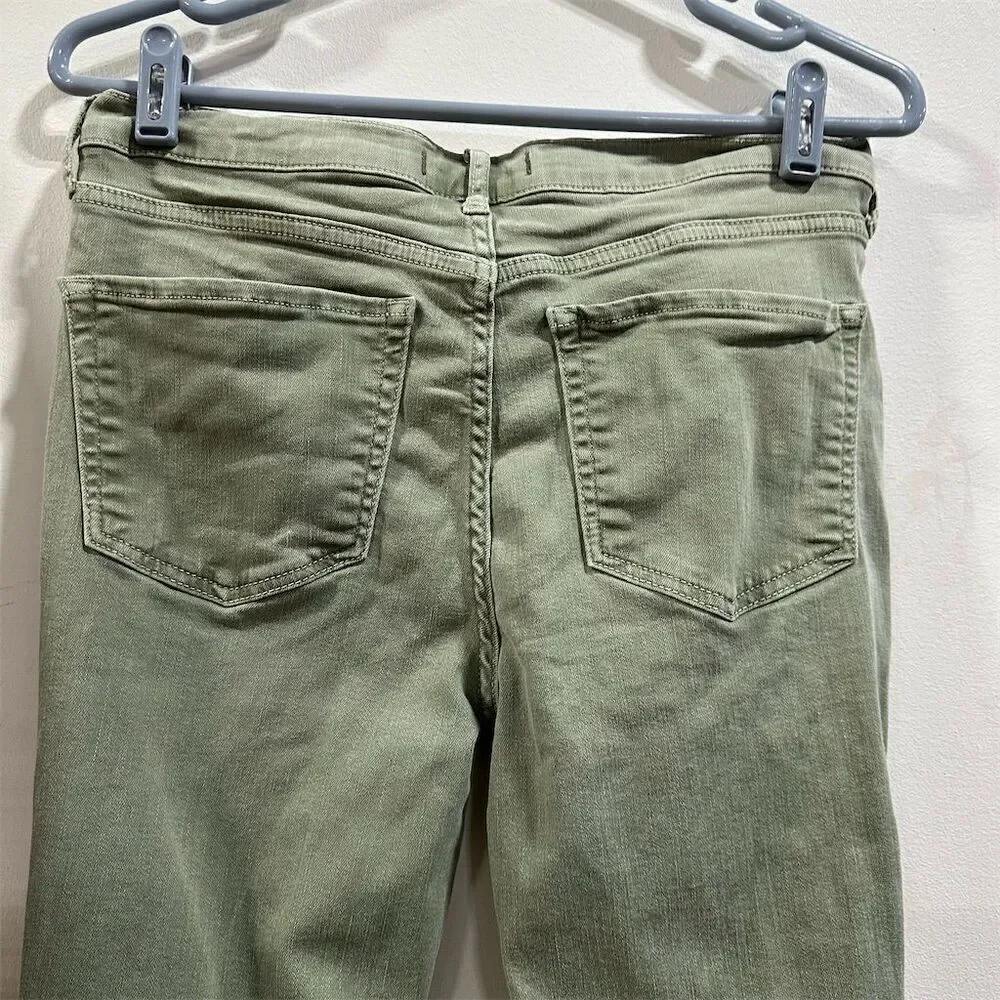 Free People Women's Light Green Ripped Skinny Jeans Size 29